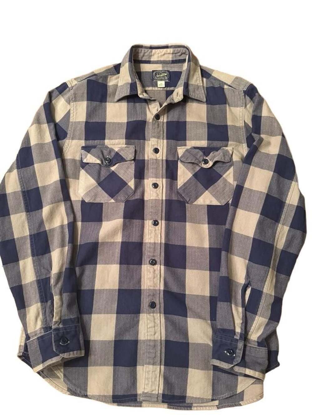J. Crew Men's Medium Dark Blue & Gray Plaid Sportsmen's Outfitter Button Down Sh